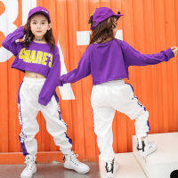 100-180ซม. ชายหญิง streetwear เด็ก JAZZ Dance cloths Street hip hop Dance PARTY เครื่องแต่งกายสาว set