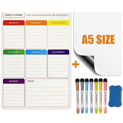 Soft Whiteboard Magnetic Weekly Planner Calendar 2021 Refrigerator Magnet for Kids Message Teaching Memo Office Erasable Markers