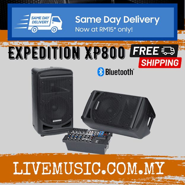 Samson Expedition XP800 8 Channel Mixer 800W 2 Way Speaker Portable PA