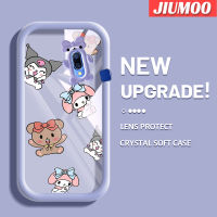 เคส JIUMOO สำหรับ VIVO Y95 Y91 Y91i การ์ตูนหมีน้อยน่ารักและกระต่ายน้อย Softcase น่ารักกรอบเคสใส่ Tpu กล้องเคสกันกระแทก