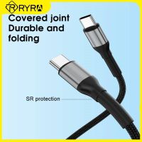 （A Boutique）✈สายดาต้า RYRA Type C เพื่อสาย USB 3A PD 60W สายชาร์จเร็วสายชาร์จ480Mbps สำหรับโน้ตบุ๊ค Oppo โทรศัพท์