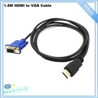 YIXIO 1.8M 6FT มีประโยชน์ ความคมชัดสูง Multime สายวิดีโอ HDMI เป็น VGA ตัวแปลง รองรับ 1080P