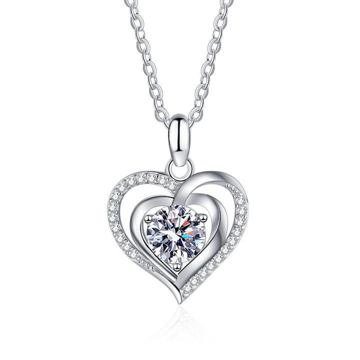 925-sterling-silver-loving-heart-necklace-silver-jewelry-diamond-mesh-red-trend-clavicle-pendant-birthday-gift-girlfriends-accessories
