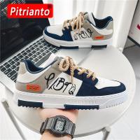 New Men Sneakers Casual Shoes Fashion Lace-Up Printing Vulcanized Shoes Breathable Canvas Graffiti Flat Shoes Zoopatos De Hombre2023