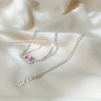 sweet pink necklace tinari สร้อยคอ สร้อยเพชร ชมพู เงิน ออกงาน