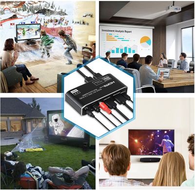 Navceker 4K 120Hz หูฟังสวิตช์ HDMI เครื่องแยกสัญญาณเสียงออปติคอล Toslink HDMI สวิตช์2.0รีโมทสวิตช์ HDMI 4K 60Hz สำหรับ PS5 Xbox