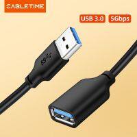 Kabel Perpanjangan USB CABLETIME USB 3.0 Ke USB M/F Kabel 5Gbps untuk TV Smart PS4 X Box SSD USB Extender Kabel Data C267