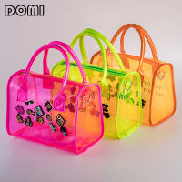 2021DOMI PVC Overnight Hoe Tote Bag Colorful Transparent Weekender Spinnanight Duffel Custom Logo Clear Travel Gym Handbag 2021