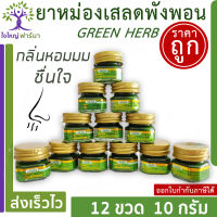 ยาหม่องเสลดพังพอน กรีนเฮิร์บ 10 g 12 ขวด ยาหม่องทาแมลง กัด ต่อย ยาหม่องเสลดพังพอน greenherb ointment bug bite Thai herb