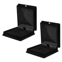 2 x Velvet Necklace Chain Jewelry Display Storage Box Gift Case Holder Organizer---Black