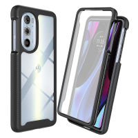 เคสกันกระแทกเกรดทหารพร้อมตัวป้องกันหน้าจอในตัวสำหรับ Motorola Moto Edge Plus, Edge 30 Pro, Moto Edge 20, Moto G Stylus, Moto G Power, Moto G Pure