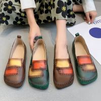 Designer Patches Ballet Flats Womens Summer Pu Leather Moccasins Woman Green Flat Shoes Elegant Slip on Loafers Female Shoe