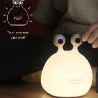 ■☾ Night Light Touch Slug Rechargeable Bedroom Protection Lamps Teens Sleeping Timer Cartoon Lamp Decoration Sensor