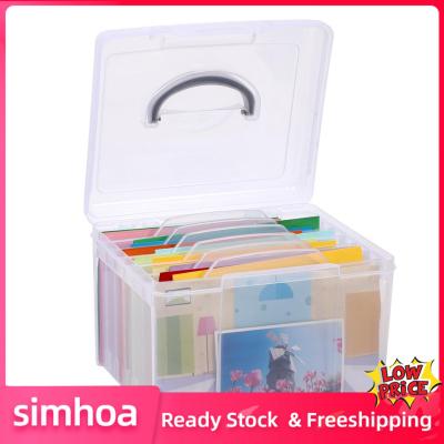 Simhoa การ์ดอวยพรกล่องเก็บของพกพาภาพถ่ายออแกไนเซอร์สำหรับสมุดภาพกระดาษที่บ้าน