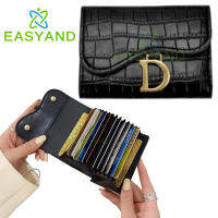 EASYAND ที่ใส่บัตรหนังผู้หญิง กระเป๋าสตางค์สั้นหรูหราขนาดเล็ก กระเป๋าคลัตช์อเนกประสงค์