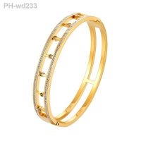 High Quality Unique Design Crystal Hollow Rectangle Stainless Steel Bracelet For Women Bracelet Love Jewelry Gift Wholesale