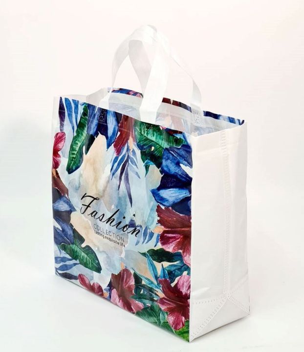 at-outletถุง-กระเป๋าผ้า-สปันบอนด์-ลายดอกไม้-กันน้ำได้-กระเป๋าใบใหญ่-กระเป๋าใส่ของ-ถุงผ้าสปันบอนด์เคลือบกันน้ำ