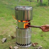 Survival Light Weight Camping Stove เตาสนาม ขนาดเล็ก สำหรับ 4-6 คน เตาพกพา เตาแค้มปิ้ง เตาเดินป่า เตาสแตนเลส เตาชีวมวล พกพาสะดวก สำหรับ ปรุงอาหารกลางแจ้ง ทำอาหาร กลางแจ้ง ขณะตั้งแค้มปิ้ง เดินป่า ปีนเขา