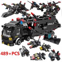 719PCS SWAT Police Station Truck Machine Building Blocks City Helicopter Car Special Forces Figures Bricks Educational Toys