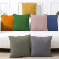 Solid Color Cushion Cover 45x45cm Double Print Pillowcase Orange Black Polyester Sofa Pillow Cover Home Decoration Pillow Cases