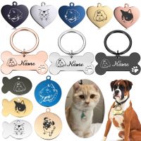 Personalized Cat Dog Pet ID Tag Keychain Pet Accessories Engraved Pet ID Name for Cat Puppy Dog Collar Tag Pendant Keyring Bone