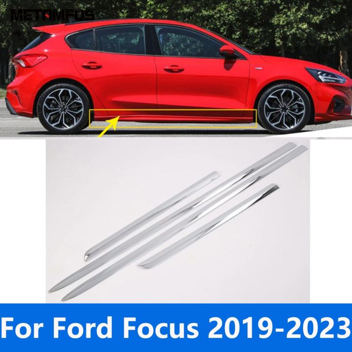 สติกเกอร์แต่งขอบขอบขอบขอบขอบคิ้วแบบประตูด้านข้างโครเมี่ยมสำหรับรถเก๋งฟอร์ดโฟกัส2019-2021-2022อุปกรณ์เสริมตกแต่งรถหมวกครอปกระจกรถ87tixgportz-ชิ้นส่วนรถยนต์