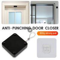 Automatic Door Closer Punch-Free Soft Close Door Closers For Sliding Door Glass Door 500g Tension Closing Device Door Hardware Cleaning Tools