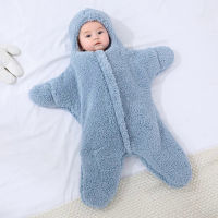 Happytobias Fluffy Soft Newborn Baby Starfish Sleeping Bags Sea Star Wrap Blankets Bedding Envelope Fleece Infant Sleepsack S06