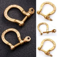 JIAOHUANGLU41 2pcs ทองเหลืองที่เป็นของแข็ง Carabiner กุญแจห่วงกุญแจ ถอดออกได้ ตะขอพวงกุญแจ มี2ขนาด ทองแดงบริสุทธิ์ หัวเข็มขัดบัคเกิล อุปกรณ์เสริม DIY กระเป๋าเดินทาง