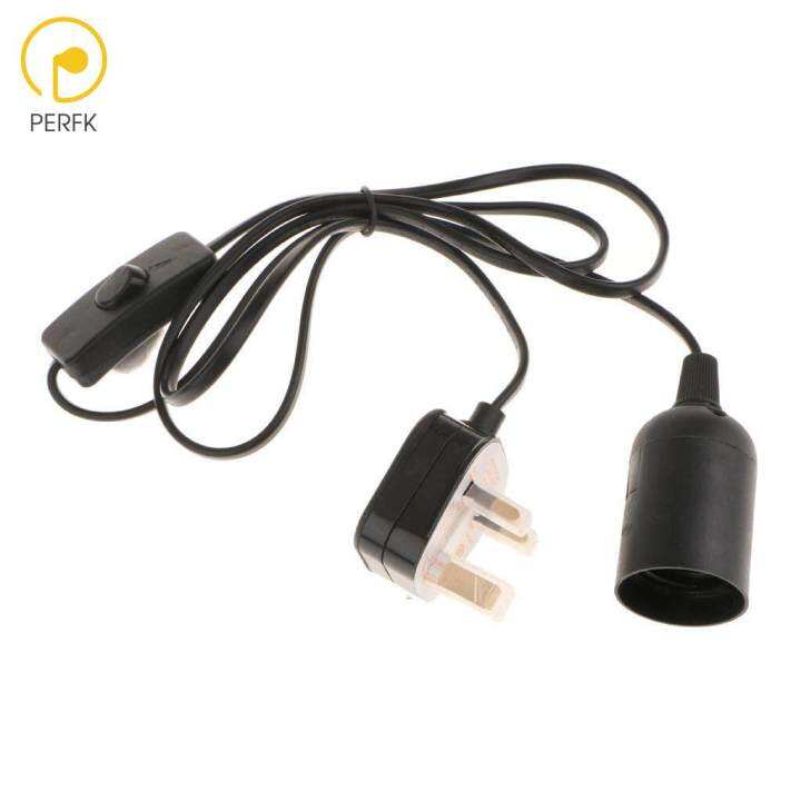 Perfk 1.5m E27 Bulb Base Hanging Light Lamp Bulb Socket Cap Cord Wire with Switch Plug-In | Lazada