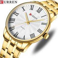 ZZOOI CURREN New Luxury Brand Mens Watches Casual Business Quartz Wristwatches with Roman Numbers Simple Style Stainless Steel Clock