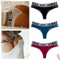 BULITE Hollow Out Letter Pattern Mesh Lingerie Sports Style Sexy Womenand#39;s T-back Female Thongs Traceless Underwear