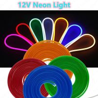 LED Strip Flexible Neon Light 12V Waterproof Luces Led Ribbon Rope Dimming Flex Tube Tape Warm White Yellow Red Green Ice Blue