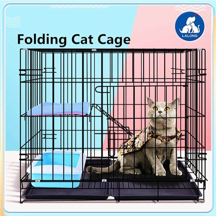 Foldable Dog Cage Poop Tray Heavy Duty Dog cat cage Pet