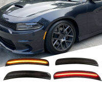 For 2015-2021 Dodge Charger Front Rear Bumper LED Side Marker Light Smoked Lens Wall Stickers Decals