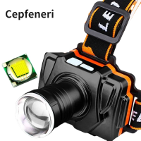 LED Headlamp Bright Light Rechargeable Zoom Long-shot Flashlight Super Bright Night Fishing Miner Lamp Hernia Camping