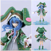 Toystoreshop 20ซม.ภาพอนิเมะวันที่ Himekawa Yoshino กระต่ายสีเขียวหู Hooded Cape Standding Pose ตุ๊กตาโมเดลของเล่นของขวัญเก็บ PVC