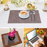 Inyahome Kitchen Accessories PU Place Mats Anti-Slip Faux Leather Farmhouse Ho Home Waterproof Wipeable Hot Pad Table Mats