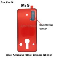 Aocarmo สำหรับ XiaoMi 9 Mi 9 Mi9ฝาหลังสติกเกอร์กล้องติดด้านหลังชิ้นส่วนอะไหล่ LHG3761ฝาครอบแบตเตอร์รี่ในบ้านเทปกาว