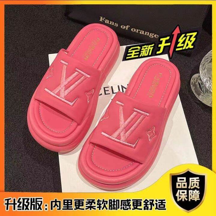 july-european-and-summer-slippers-womens-fragrance-candy-colored-sandals-thick-soled-muffin-flip-flops-high-end