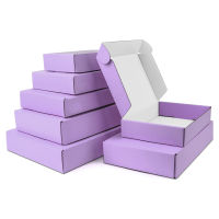 5pcs10pcspink gift box Festival Party 3-layer corrugated purple display carton violet supports customized size printing logo