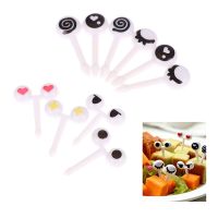 10pcs Cute Eyes Fruit Fork Plastic Fruit Pick Snack Cake Dessert Food Toothpick Snack Cake Supplies Creative Lunch Decor