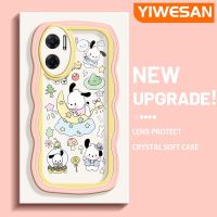 YIWESAN เคสสำหรับ Xiaomi MI Xiaomi MI Redmi 10 5G Note 11E 5G Redmi 11เคสตัวการ์ตูนน่ารัก Pochacco แฟชั่นสีครีมขอบใสโทรศัพท์เคสซิลิโคนกันกระแทกป้องกันเลนส์กล้องสร้างสรรค์เคสนิ่มโปร่งใส