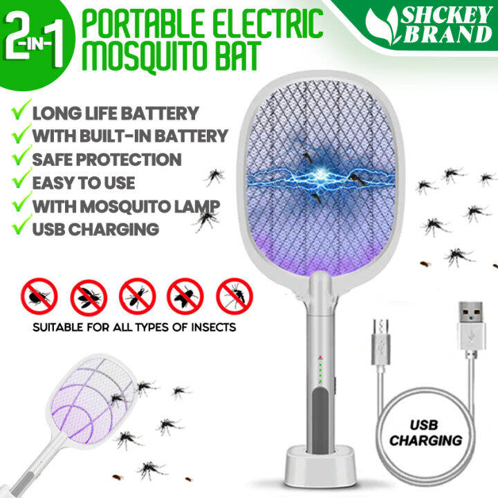 SHCKEY | Electric Mosquito Bat 2 In 1 Usb Rechargeable Mosquito Swatter ...