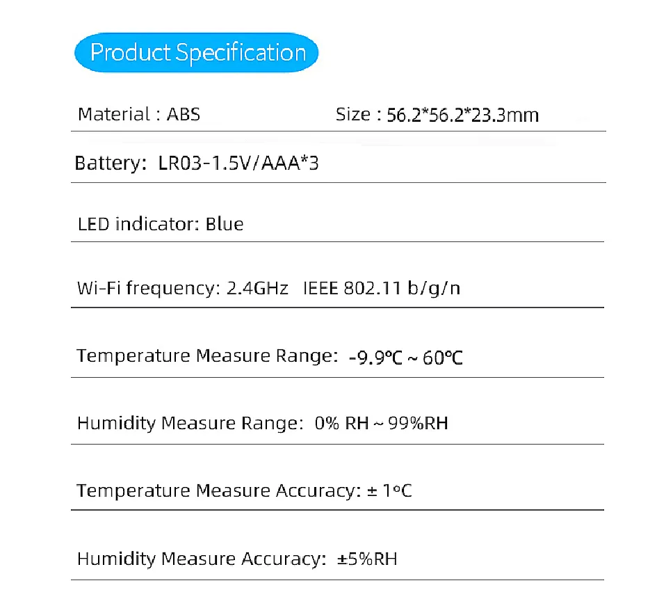 Wifi Temperature Humidity Sensor Smart Life Backlight Hygrometer Thermometer  Sensor Support Alexa G on Luulla