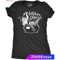 แขนสั้นโอเวอร์ไซส์Z009Kesya เสื้อยืดสีพื้น Crazy Dog T-Shirts Womens Witches Brew Tshirt Funny Halloween Tee For Ladies  CXJ3