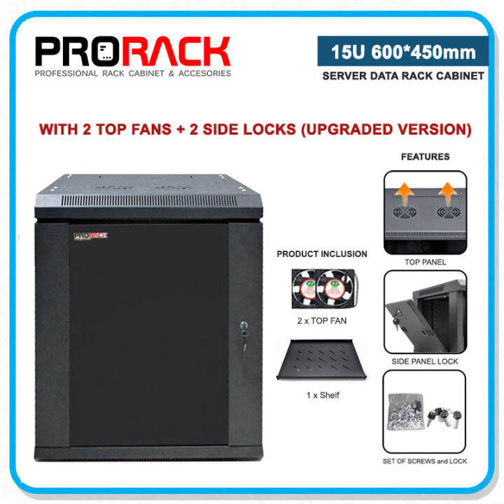PRORACK 15U (600x450mm) Server Rack Cabinet (For Self-Assembly) Wall ...