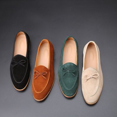 Suede Leather Men Loafer Shoes Fashion Slip On Male Shoes Casual Shoes Man Party Wedding Footwear Big Size 37-47
