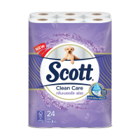 SCOTT สก๊อตต์ คลีนแคร์ กระดาษชำระหนา 3 ชั้น กลิ่นเนเชอรัลเฟรช (แพ็ค 24 ม้วน)