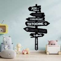 Cartoon Signpost Road Sign War Wall Sticker Kids Room Playroom Anime Manga Movie Inspirational Quote Wall Decal Bedroom Vinyl De Stickers